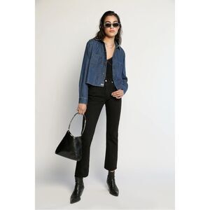 Daily Blue Size 27 Burn Straight Leg Jeans in Black Infinity Wash